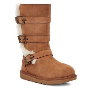 UGG Maddi II Chestnut Kids Buckle Brown Suede Boots Size 4 Chestnut